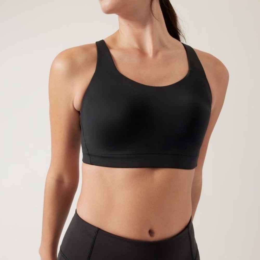 Athleta 405744 Advance Bra B-G Black Wireless Sports Bra Women's 36DD
